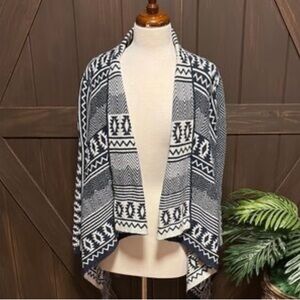 Poof Native Look Open Front Cardigan